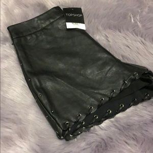 TOPSHOP faux leather shorts